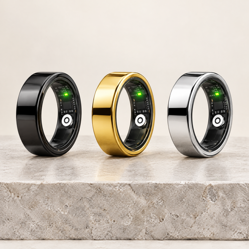 CIRCA smart ring in black, gold and silver